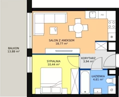 2 pokoje, mieszkanie 37,76 m², piętro 6, oferta nr A.M46, Paderewskiego 29, Katowice, Osiedle Paderewskiego-Muchowiec, Dolina Trzech Stawów, ul. Ignacego Paderewskiego 29