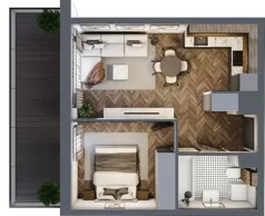 2 pokoje, mieszkanie 37,76 m², piętro 6, oferta nr A.M46, Paderewskiego 29, Katowice, Osiedle Paderewskiego-Muchowiec, Dolina Trzech Stawów, ul. Ignacego Paderewskiego 29
