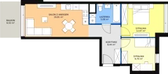 3 pokoje, mieszkanie 55,90 m², piętro 6, oferta nr A.M89, Paderewskiego 29, Katowice, Osiedle Paderewskiego-Muchowiec, Dolina Trzech Stawów, ul. Ignacego Paderewskiego 29