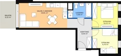 3 pokoje, mieszkanie 53,54 m², piętro 7, oferta nr A.M95, Paderewskiego 29, Katowice, Osiedle Paderewskiego-Muchowiec, Dolina Trzech Stawów, ul. Ignacego Paderewskiego 29
