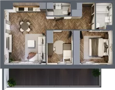 3 pokoje, mieszkanie 57,29 m², piętro 8, oferta nr A.M58, Paderewskiego 29, Katowice, Osiedle Paderewskiego-Muchowiec, Dolina Trzech Stawów, ul. Ignacego Paderewskiego 29