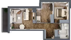3 pokoje, mieszkanie 57,75 m², piętro 1, oferta nr B.M01, Paderewskiego 29, Katowice, Osiedle Paderewskiego-Muchowiec, Dolina Trzech Stawów, ul. Ignacego Paderewskiego 29