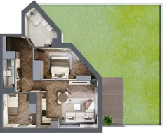 3 pokoje, mieszkanie 54,09 m², piętro 1, oferta nr B.M08, Paderewskiego 29, Katowice, Osiedle Paderewskiego-Muchowiec, Dolina Trzech Stawów, ul. Ignacego Paderewskiego 29