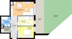 3 pokoje, mieszkanie 51,17 m², piętro 1, oferta nr B.M09, Paderewskiego 29, Katowice, Osiedle Paderewskiego-Muchowiec, Dolina Trzech Stawów, ul. Ignacego Paderewskiego 29