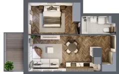2 pokoje, mieszkanie 38,82 m², piętro 2, oferta nr B.M15, Paderewskiego 29, Katowice, Osiedle Paderewskiego-Muchowiec, Dolina Trzech Stawów, ul. Ignacego Paderewskiego 29