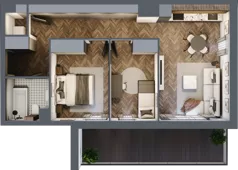 3 pokoje, mieszkanie 59,41 m², piętro 2, oferta nr B.M20, Paderewskiego 29, Katowice, Osiedle Paderewskiego-Muchowiec, Dolina Trzech Stawów, ul. Ignacego Paderewskiego 29