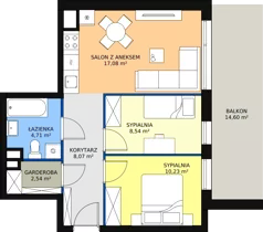 3 pokoje, mieszkanie 51,17 m², piętro 4, oferta nr B.M39, Paderewskiego 29, Katowice, Osiedle Paderewskiego-Muchowiec, Dolina Trzech Stawów, ul. Ignacego Paderewskiego 29