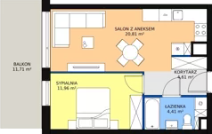 2 pokoje, mieszkanie 41,79 m², piętro 5, oferta nr B.M47, Paderewskiego 29, Katowice, Osiedle Paderewskiego-Muchowiec, Dolina Trzech Stawów, ul. Ignacego Paderewskiego 29