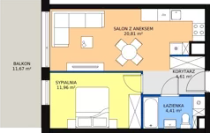 2 pokoje, mieszkanie 41,79 m², piętro 6, oferta nr B.M57, Paderewskiego 29, Katowice, Osiedle Paderewskiego-Muchowiec, Dolina Trzech Stawów, ul. Ignacego Paderewskiego 29