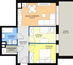 3 pokoje, mieszkanie 51,17 m², piętro 8, oferta nr B.M75, Paderewskiego 29, Katowice, Osiedle Paderewskiego-Muchowiec, Dolina Trzech Stawów, ul. Ignacego Paderewskiego 29