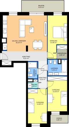 4 pokoje, mieszkanie 96,13 m², piętro 1, oferta nr A39, NOVA RADIOWA, Warszawa, Bemowo, Bemowo-Lotnisko, ul. Wrocławska róg Radiowej