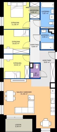 4 pokoje, mieszkanie 93,53 m², piętro 5, oferta nr A53, NOVA RADIOWA, Warszawa, Bemowo, Bemowo-Lotnisko, ul. Wrocławska róg Radiowej
