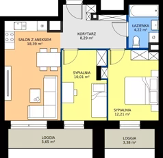 3 pokoje, mieszkanie 53,12 m², piętro 1, oferta nr A38, NOVA RADIOWA, Warszawa, Bemowo, Bemowo-Lotnisko, ul. Wrocławska róg Radiowej