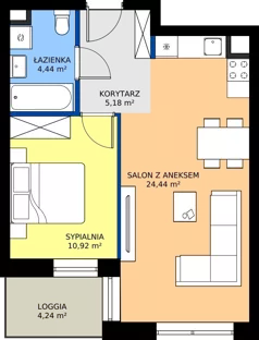 2 pokoje, mieszkanie 44,98 m², piętro 2, oferta nr A10, NOVA RADIOWA, Warszawa, Bemowo, Bemowo-Lotnisko, ul. Wrocławska róg Radiowej