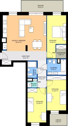 4 pokoje, mieszkanie 96,13 m², piętro 4, oferta nr A51, NOVA RADIOWA, Warszawa, Bemowo, Bemowo-Lotnisko, ul. Wrocławska róg Radiowej