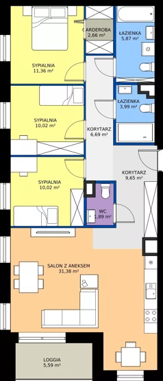 4 pokoje, mieszkanie 93,53 m², piętro 2, oferta nr A41, NOVA RADIOWA, Warszawa, Bemowo, Bemowo-Lotnisko, ul. Wrocławska róg Radiowej