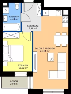 2 pokoje, mieszkanie 44,98 m², piętro 1, oferta nr A03, NOVA RADIOWA, Warszawa, Bemowo, Bemowo-Lotnisko, ul. Wrocławska róg Radiowej