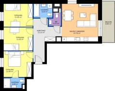 4 pokoje, mieszkanie 78,95 m², piętro 1, oferta nr A68, NOVA RADIOWA, Warszawa, Bemowo, Bemowo-Lotnisko, ul. Wrocławska róg Radiowej