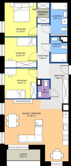 4 pokoje, mieszkanie 93,47 m², piętro 1, oferta nr A37, NOVA RADIOWA, Warszawa, Bemowo, Bemowo-Lotnisko, ul. Wrocławska róg Radiowej