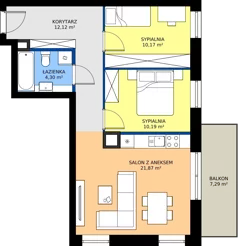 3 pokoje, mieszkanie 58,65 m², piętro 2, oferta nr A13, NOVA RADIOWA, Warszawa, Bemowo, Bemowo-Lotnisko, ul. Wrocławska róg Radiowej