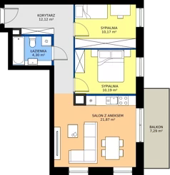 3 pokoje, mieszkanie 58,65 m², piętro 1, oferta nr A06, NOVA RADIOWA, Warszawa, Bemowo, Bemowo-Lotnisko, ul. Wrocławska róg Radiowej