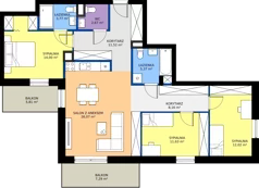 4 pokoje, mieszkanie 95,21 m², piętro 2, oferta nr B13, NOVA RADIOWA, Warszawa, Bemowo, Bemowo-Lotnisko, ul. Wrocławska róg Radiowej