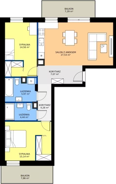 3 pokoje, mieszkanie 79,01 m², piętro 1, oferta nr B24, NOVA RADIOWA, Warszawa, Bemowo, Bemowo-Lotnisko, ul. Wrocławska róg Radiowej