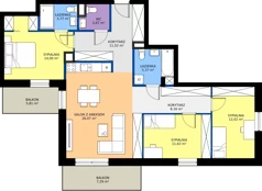 4 pokoje, mieszkanie 95,21 m², piętro 1, oferta nr B08, NOVA RADIOWA, Warszawa, Bemowo, Bemowo-Lotnisko, ul. Wrocławska róg Radiowej