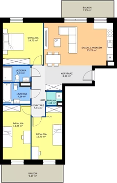 4 pokoje, mieszkanie 90,71 m², piętro 1, oferta nr B06, NOVA RADIOWA, Warszawa, Bemowo, Bemowo-Lotnisko, ul. Wrocławska róg Radiowej