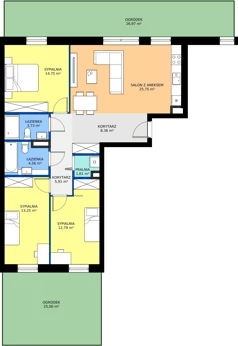 4 pokoje, mieszkanie 90,71 m², parter, oferta nr B01, NOVA RADIOWA, Warszawa, Bemowo, Bemowo-Lotnisko, ul. Wrocławska róg Radiowej