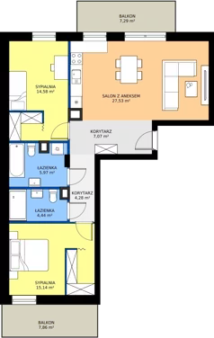 3 pokoje, mieszkanie 79,01 m², piętro 2, oferta nr B28, NOVA RADIOWA, Warszawa, Bemowo, Bemowo-Lotnisko, ul. Wrocławska róg Radiowej