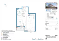 2 pokoje, mieszkanie 39,76 m², piętro 1, oferta nr A05, NOVA RADIOWA, Warszawa, Bemowo, Bemowo-Lotnisko, ul. Wrocławska róg Radiowej