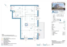 3 pokoje, mieszkanie 58,65 m², piętro 1, oferta nr A06, NOVA RADIOWA, Warszawa, Bemowo, Bemowo-Lotnisko, ul. Wrocławska róg Radiowej