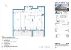 3 pokoje, mieszkanie 53,12 m², piętro 1, oferta nr A38, NOVA RADIOWA, Warszawa, Bemowo, Bemowo-Lotnisko, ul. Wrocławska róg Radiowej