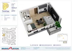 1 pokój, mieszkanie 43,53 m², parter, oferta nr A111, Pułaskiego, Siedlce, ul. Pułaskiego