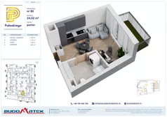 1 pokój, mieszkanie 24,02 m², parter, oferta nr B105, Pułaskiego, Siedlce, ul. Pułaskiego