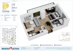 1 pokój, mieszkanie 34,79 m², parter, oferta nr B106, Pułaskiego, Siedlce, ul. Pułaskiego