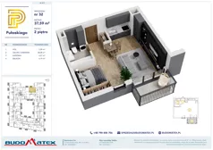 1 pokój, mieszkanie 37,59 m², piętro 2, oferta nr A303, Pułaskiego, Siedlce, ul. Pułaskiego