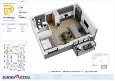 1 pokój, mieszkanie 42,87 m², piętro 3, oferta nr A412, Pułaskiego, Siedlce, ul. Pułaskiego