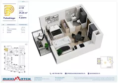 1 pokój, mieszkanie 29,25 m², piętro 4, oferta nr A509, Pułaskiego, Siedlce, ul. Pułaskiego