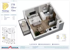 1 pokój, mieszkanie 30,09 m², piętro 4, oferta nr B501, Pułaskiego, Siedlce, ul. Pułaskiego