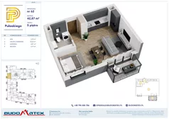 1 pokój, mieszkanie 42,87 m², piętro 5, oferta nr A608, Pułaskiego, Siedlce, ul. Pułaskiego