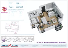 2 pokoje, mieszkanie 44,91 m², piętro 1, oferta nr G5B.07, Geometryczna 5B, Warszawa, Białołęka, Grodzisk, ul. Geometryczna 5B