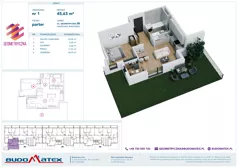 2 pokoje, mieszkanie 43,06 m², parter, oferta nr G5B.04, Geometryczna 5B, Warszawa, Białołęka, Grodzisk, ul. Geometryczna 5B