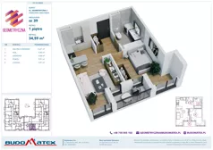 2 pokoje, mieszkanie 34,59 m², piętro 1, oferta nr G7.39, Geometryczna 7, Warszawa, Białołęka, Grodzisk, ul. Geometryczna 7