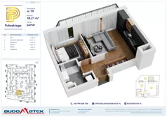 2 pokoje, mieszkanie 37,07 m², parter, oferta nr B108, Pułaskiego, Siedlce, ul. Pułaskiego