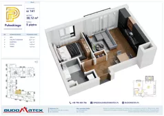 2 pokoje, mieszkanie 38,12 m², piętro 5, oferta nr B604, Pułaskiego, Siedlce, ul. Pułaskiego