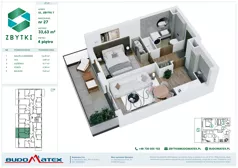 2 pokoje, mieszkanie 33,63 m², piętro 4, oferta nr Z7.27, Osiedle Zbytki II, Warszawa, Białołęka, Nowodwory, ul. Zbytki 7