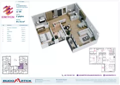 3 pokoje, mieszkanie 81,16 m², piętro 2, oferta nr G7.49, Geometryczna 7, Warszawa, Białołęka, Grodzisk, ul. Geometryczna 7