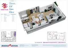 3 pokoje, mieszkanie 57,45 m², piętro 2, oferta nr G7.52, Geometryczna 7, Warszawa, Białołęka, Grodzisk, ul. Geometryczna 7
